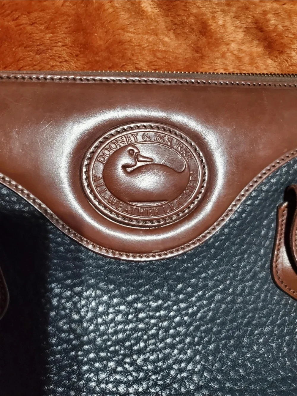 Dooney & Bourke Pebble Leather All Weather  Crossbody Bag in Black/Brown